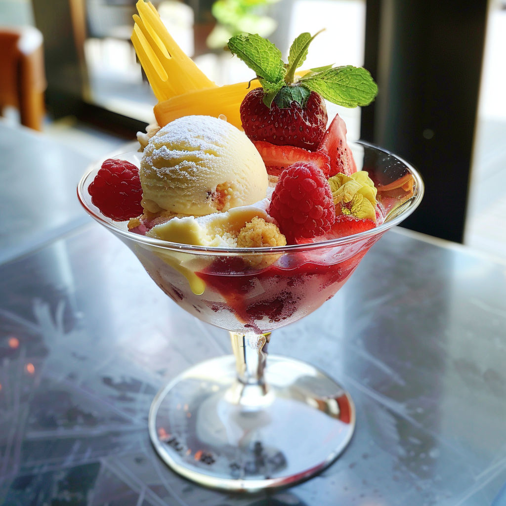 Sorbet citron et fruits rouges